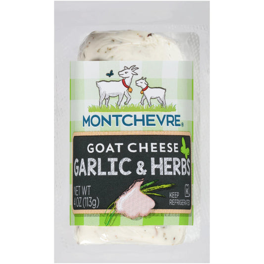 MONTCHEVRE CHEESE LOG MINI GRLC&HRB 4 OZ - Pack of 12