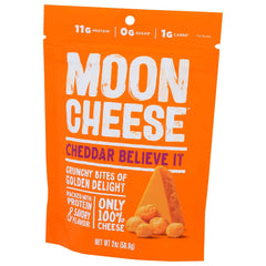 MOON CHEESE - CHEDDAR BELIEVE IT CHEESE SNACK, 2 OZ | Pack of 12