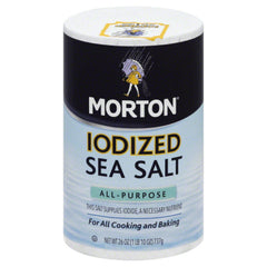 MORTONS SEA SALT IODIZE AL PRPSE 26 OZ - Pack of 12