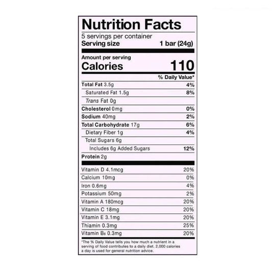 MadeGood - Chocolate Drizzled Birthday Cake Granola Bars, 4.2oz - nutrition facts