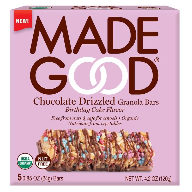 MadeGood Chocolate Dipped Granola Bar Birthday Cake - 4.2oz
 | Pack of 6 - PlantX US