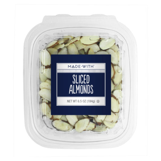 MADE WITH - NUT ALMOND SLICED TUB, 6.5 OZ - Pack of 12