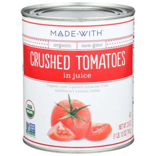 MADE WITH - ORGANIC CRUSHED TOMATOES JUICE, 28 OZ - Pack of 12