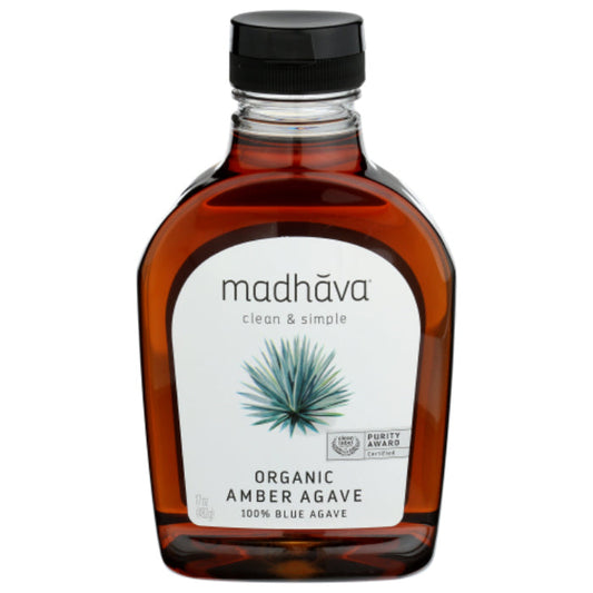 MADHAVA - ORGANIC AGAVE NECTAR RAW AMBER, 17 OZ - Pack of 6