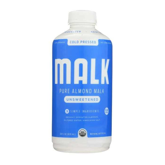 MALK - Unsweetened Almond Milk 28FO ( Pack of 6)