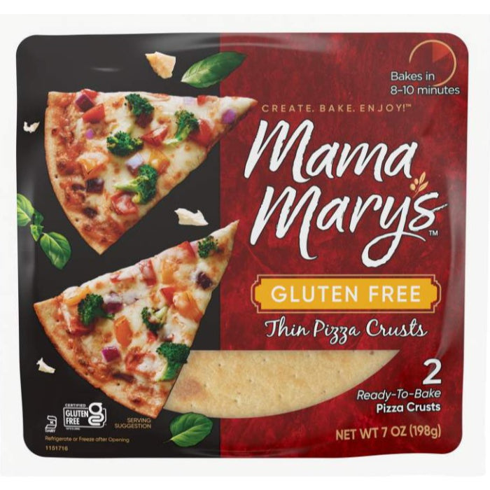 Mama Mary's - Gluten-Free Pizza Crust 7-Inch 2 Pack, 7oz - Pack of 8