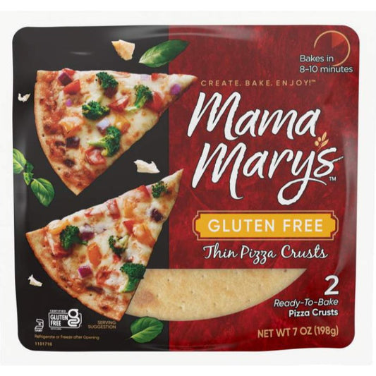 Mama Mary's - Gluten-Free Pizza Crust 7-Inch 2 Pack, 7oz - Pack of 8