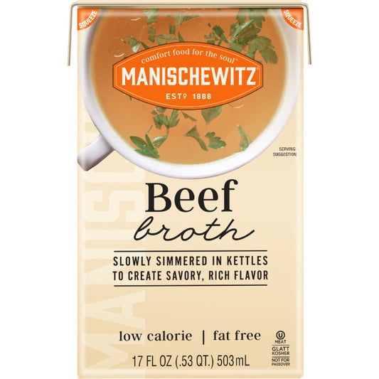 MANISCHEWITZ - BEEF BROTH ASEPTIC MANI, 17 FO | Pack of 12