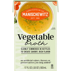 MANISCHEWITZ - VEGETABLE BROTH ASEPTIC, 17 FO | Pack of 12