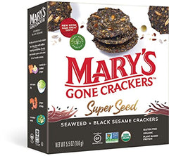 Mary's Gone Crackers - Super Seed Seaweed & Black Sesame Crackers, 5.5oz
 | Pack of 6 - PlantX US