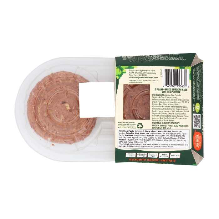 Meatless Farm - Meat-Free Burgers, 2-Pack - back