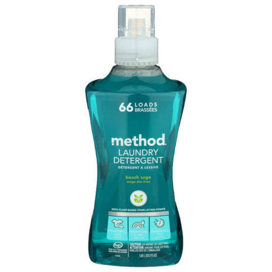 METHOD HOME CARE - LAUNDRY DETERGENT BEACH SAGE, 53.5 Oz | Pack of 4