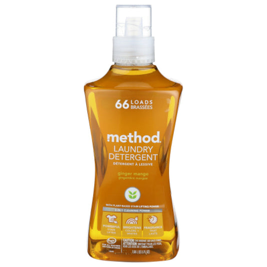 METHOD HOME CARE - LAUNDRY DETERGENT GINGER MANGO, 53.5 Oz | Pack of 4