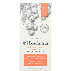 Milkadamia Macadamia Milk Unsweetened Vanilla, 32 oz