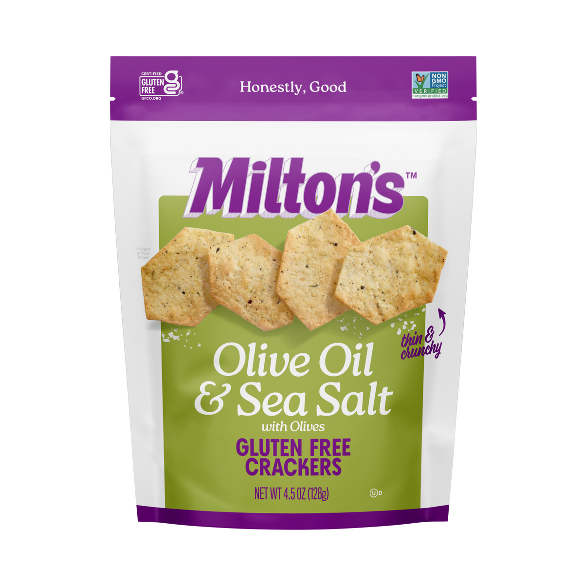 MILTONS - Olive Oil & Sea Salt Crackers 4.5OZ ( Pack of 12)