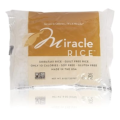 Miracle Noodle - Organic Shirataki Rice Gluten Free, 7 oz | Pack of 24