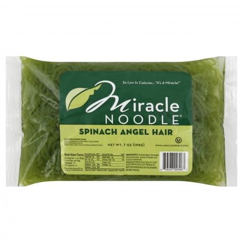 Miracle Noodle - Spinach Angel Hair Style Noodles, 7 Oz | Pack of 6