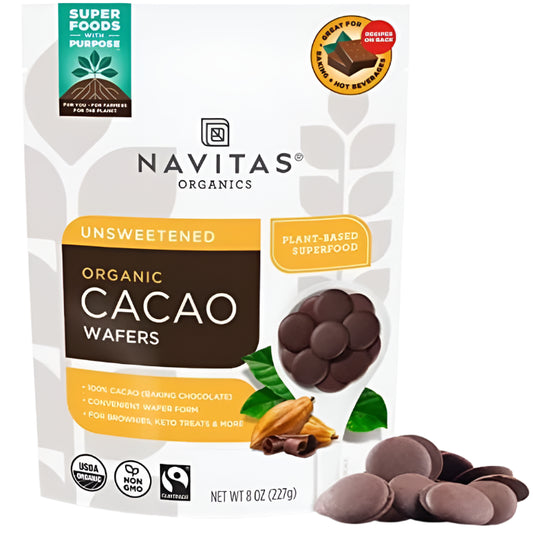 NAVITAS WAFERS CACAO ORG 8 OZ - Pack of 6