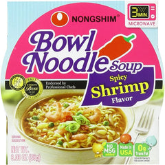 NONG SHIM SOUP BOWL NDLE SHRIMP SPICY 3.03 OZ - Pack of 12