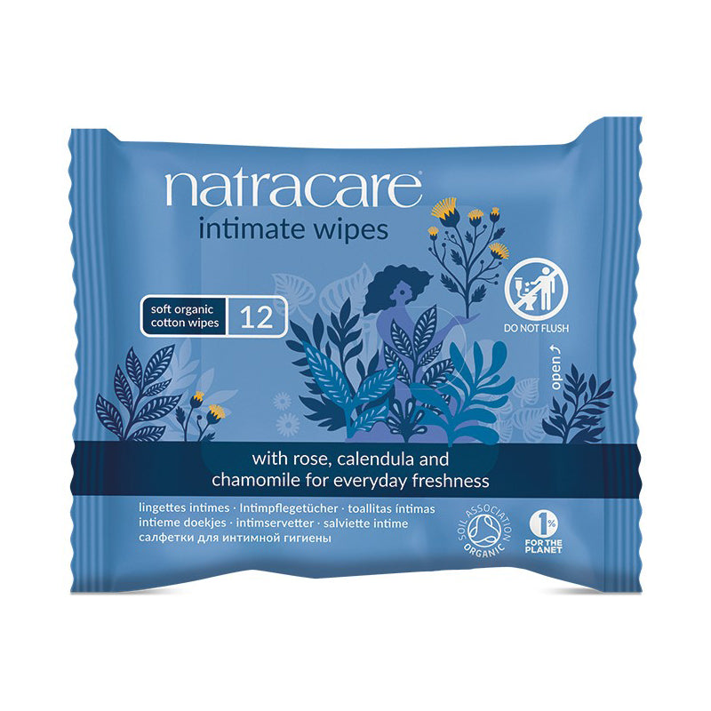 Natracare - Natural Organic Cotton Intimate Wipes, 12 Ct