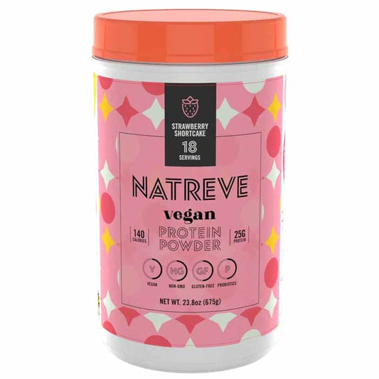 Natreve - Vegan Prtn Powder , 675 GM , Strawberry Shr