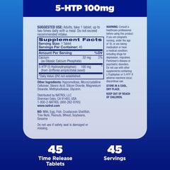 Natrol - 5-HTP, Time Release, Extra Strength, 100 mg, 45 Tablets