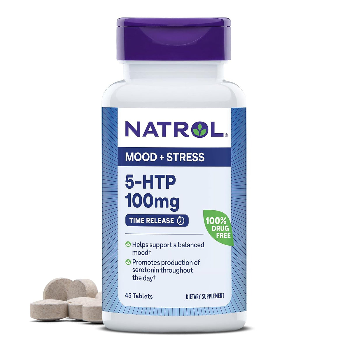 Natrol - 5-HTP, Time Release, Extra Strength, 100 mg, 45 Tablets