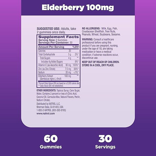 Natrol - Elderberry 100mg Immune Health Gummy - 60ct