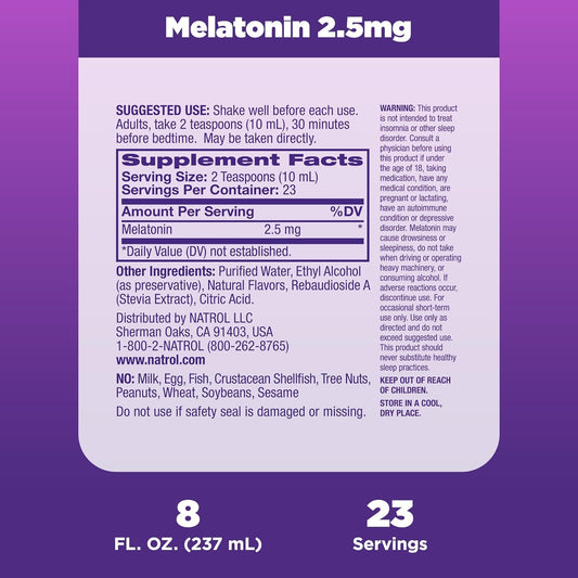 Natrol - Liquid Melatonin 2.5 Mg Berry - 8.0 Fl Oz