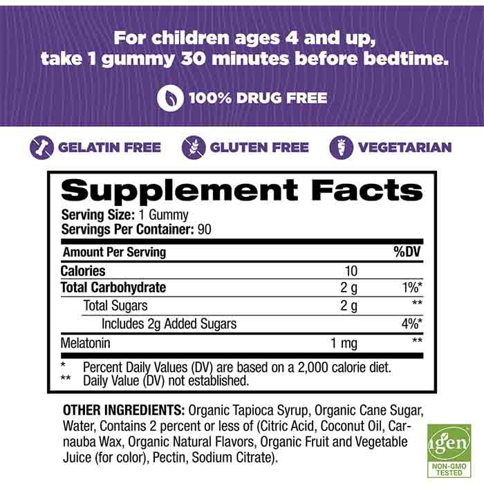 Natrol - Melatonin Kids Gummies, 90pc - back