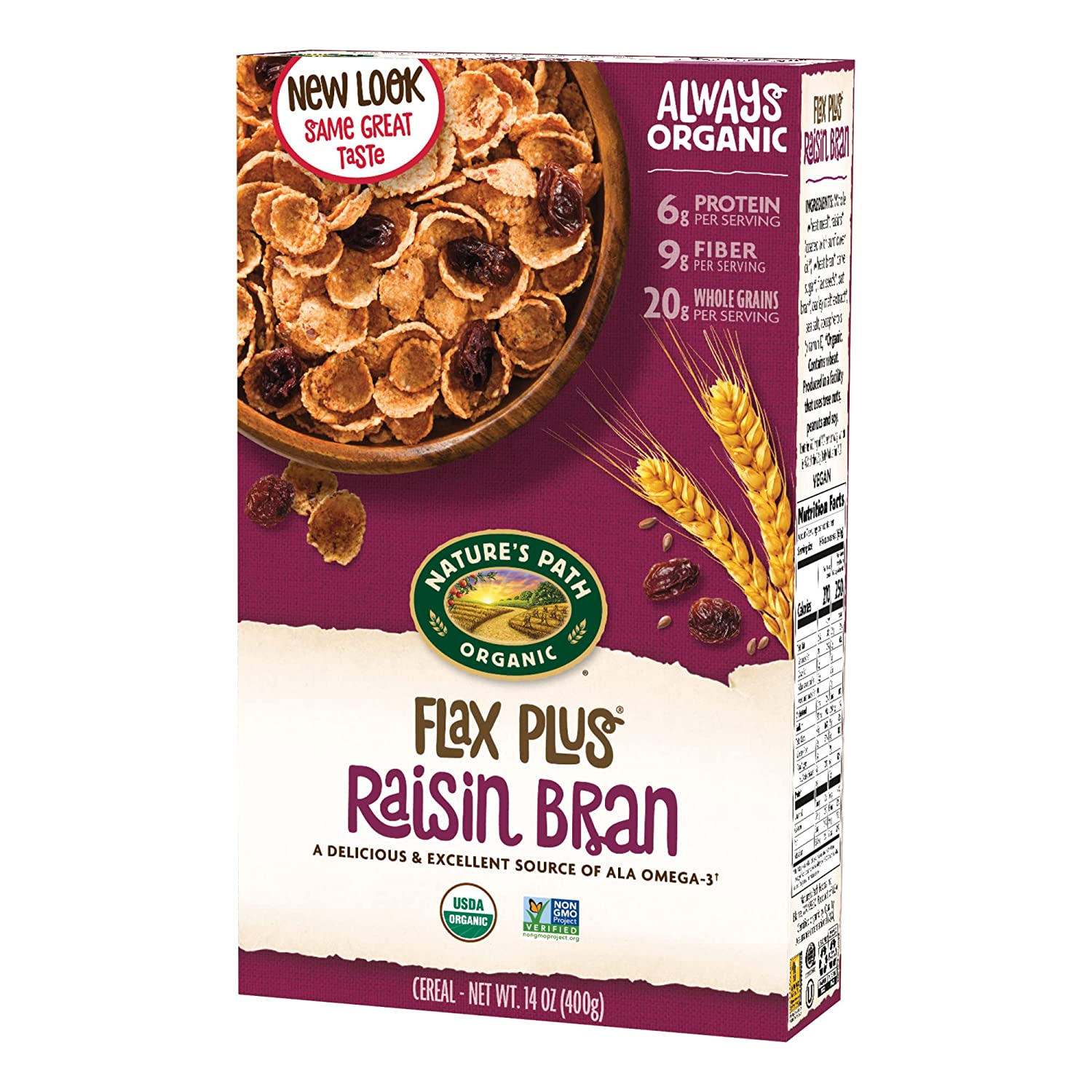 Nature's Path Organic Flax Plus Raisin Bran Cereal 14 Ounce
 | Pack of 12 - PlantX US