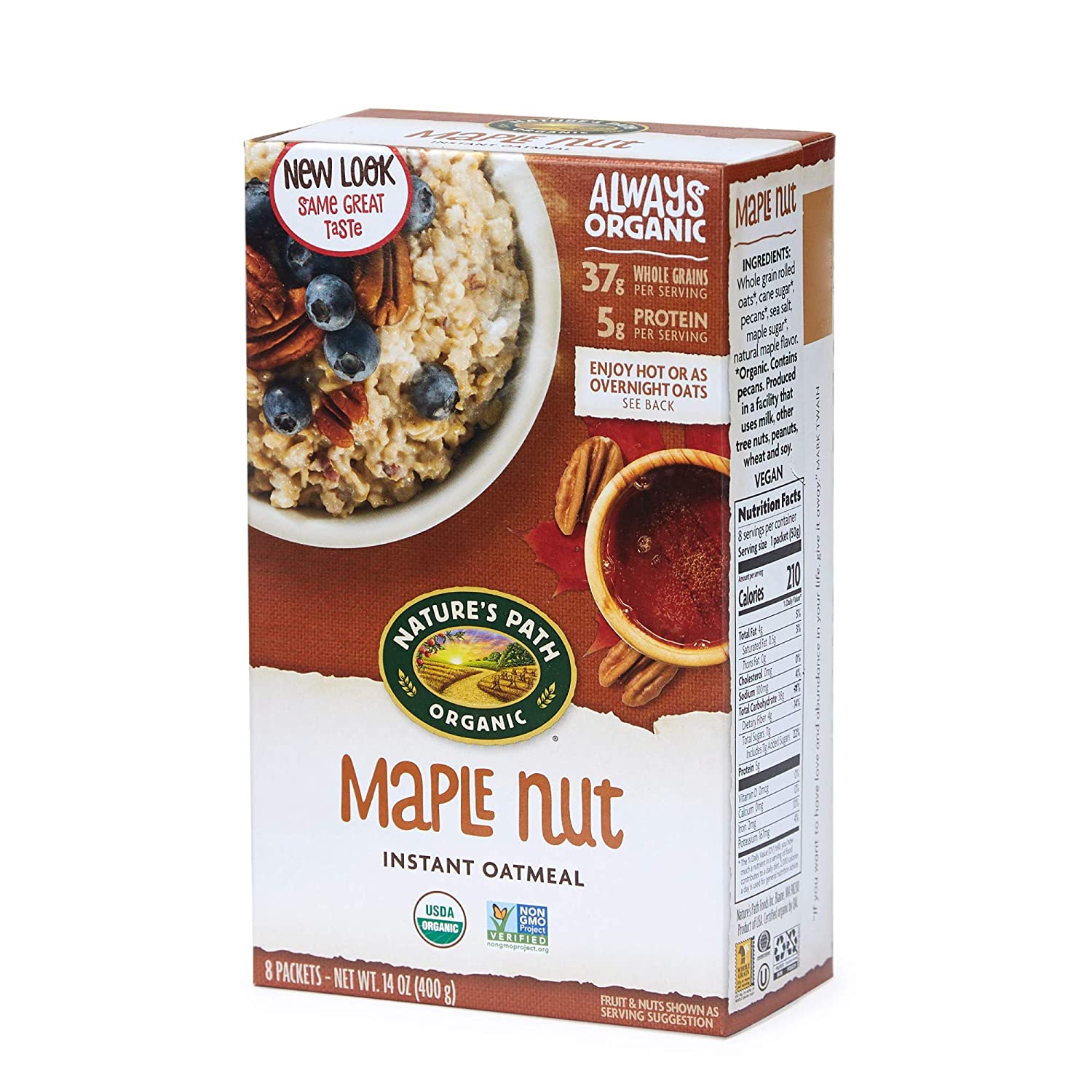 Natures Path Organic Maple Nut Hot Oatmeal 8ct, 14 oz
 | Pack of 6 - PlantX US