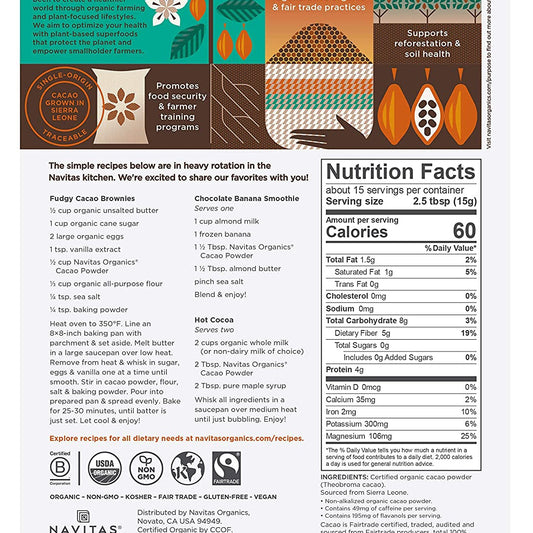 Navitas-Cacao Powder, 8 oz