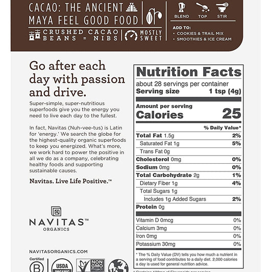 Navitas-Cacao Sweet Nibs, 4 oz