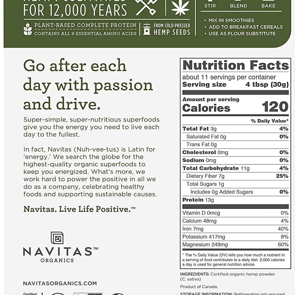 Navitas -Hemp Powder, 12 oz