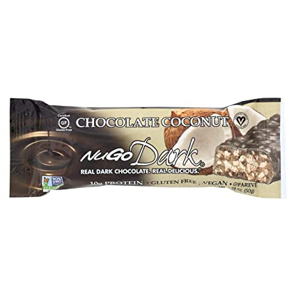 NuGo Dark Chocolate Coconut Bar 1.76 oz
 | Pack of 12 - PlantX US