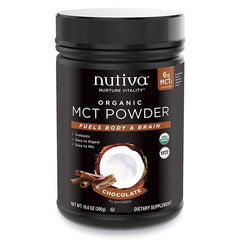 Nutiva - Organic MCT Powder with Prebiotic Acacia Fiber - Chocolate, 10.6 oz - PlantX US