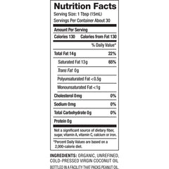 Nutiva's - Coconut Oil Virgin Organic Unrefined Cold Pressed Nutiva, 14 Oz - Pack of 6