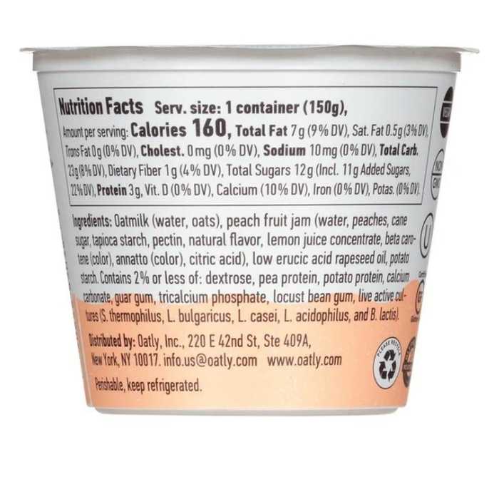 Oatly - Peach Oatgurt - Back