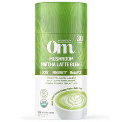 Om Mushroom Superfood - Mushroom Matcha Latte Blend, Canister (30 Servings)