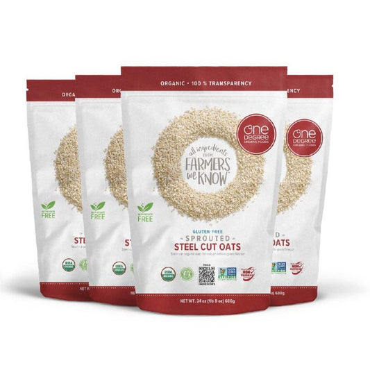 One Degree - Organic Oats Steel Cut Sprouted, 24 Oz | Pack Of 4