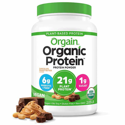 ORGAIN - Organic Vegan Protein Powder Chocolate Peanut Butter 32.4OZ ( Pack of 1)