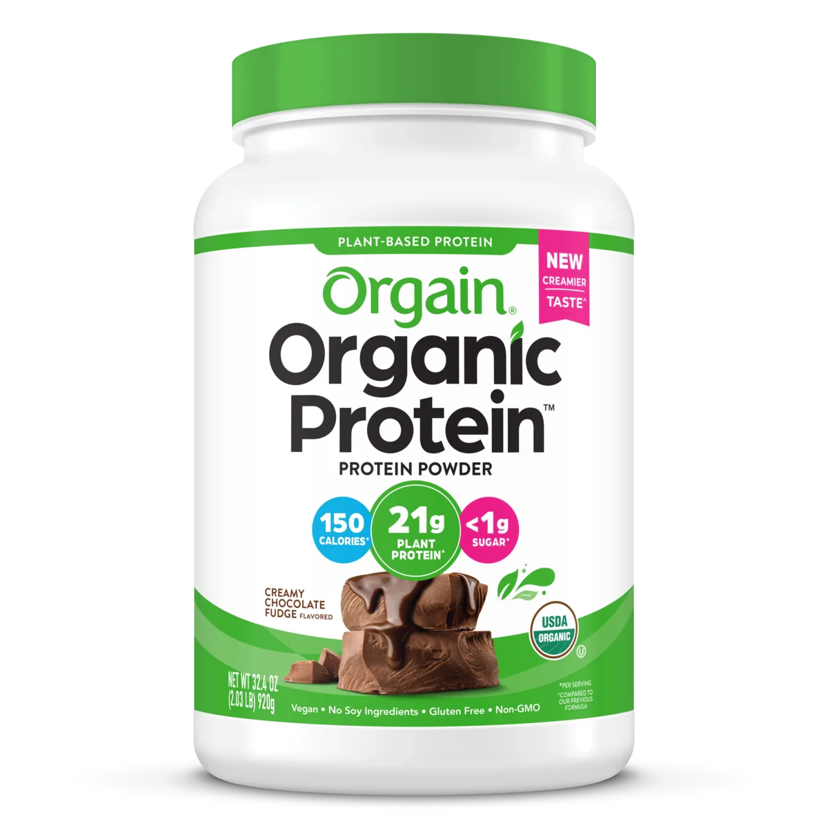 Orgain - Organic Protein Powder, Creamy Chocolate Fudge, 2.03 lbs