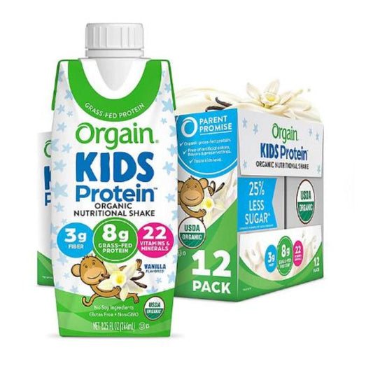 Orgain Kid Protein Rtd Vnla Org 8.25 Fo - Pack Of 12