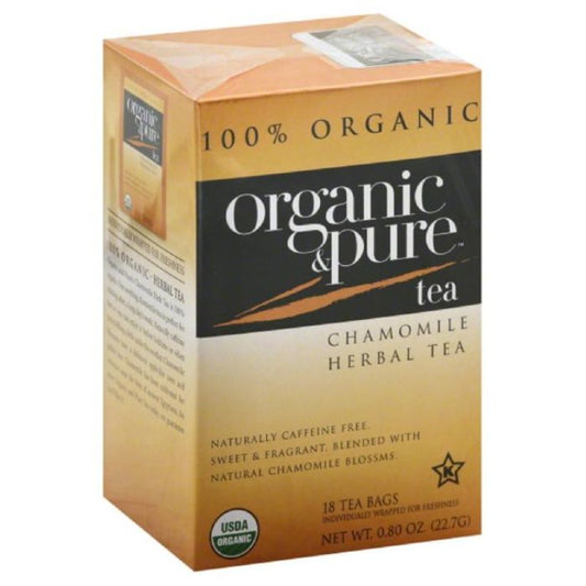 Organic & Pure Tea Herbl Chamomile 18 Bg - Pack Of 6