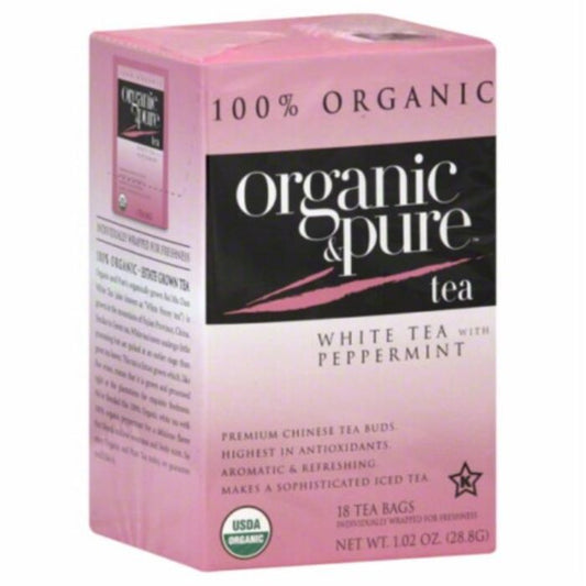 Organic & Pure Tea White Pprmnt 18 Bg - Pack Of 6