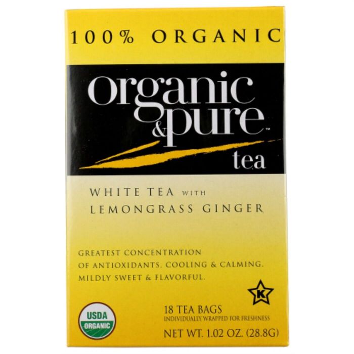 Organic & Pure Tea Whte Lmngrss Gngr 18 Bg - Pack Of 6