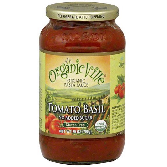 Organicville - Tomato Basil Pasta Sauce, 24 Oz | Pack Of 6