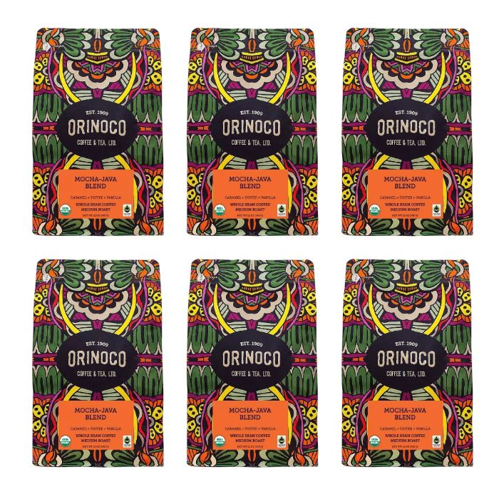 Orinoco Coffee Tea Coffee Whole Bean Mocha J 12 Oz - Pack Of 6