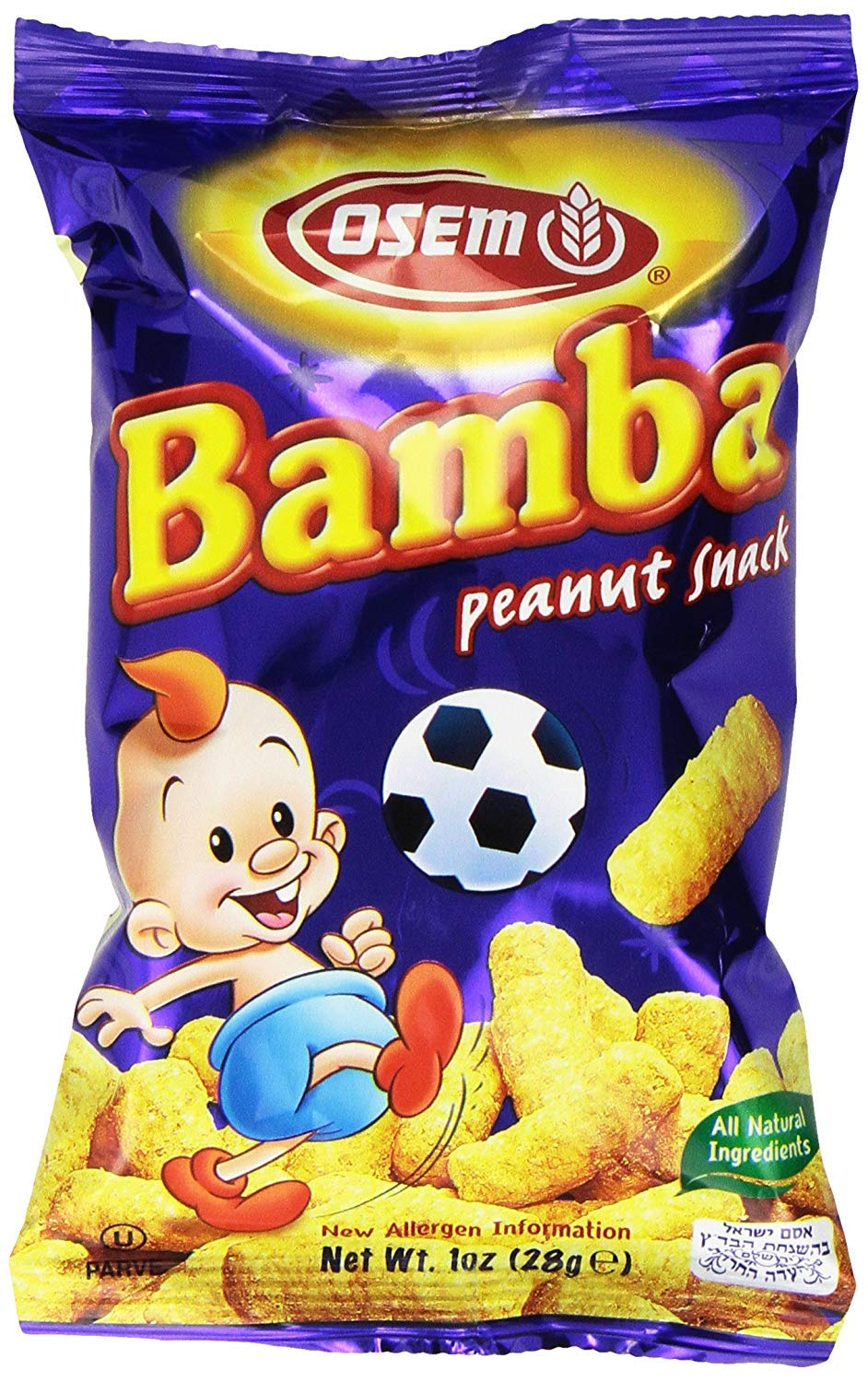 Osem Peanut Snack - Bamba 1.00 oz
 | Pack of 24 - PlantX US